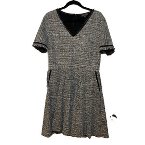 2/$18 Fit and flare sweater dress with faux leather trim and fringe